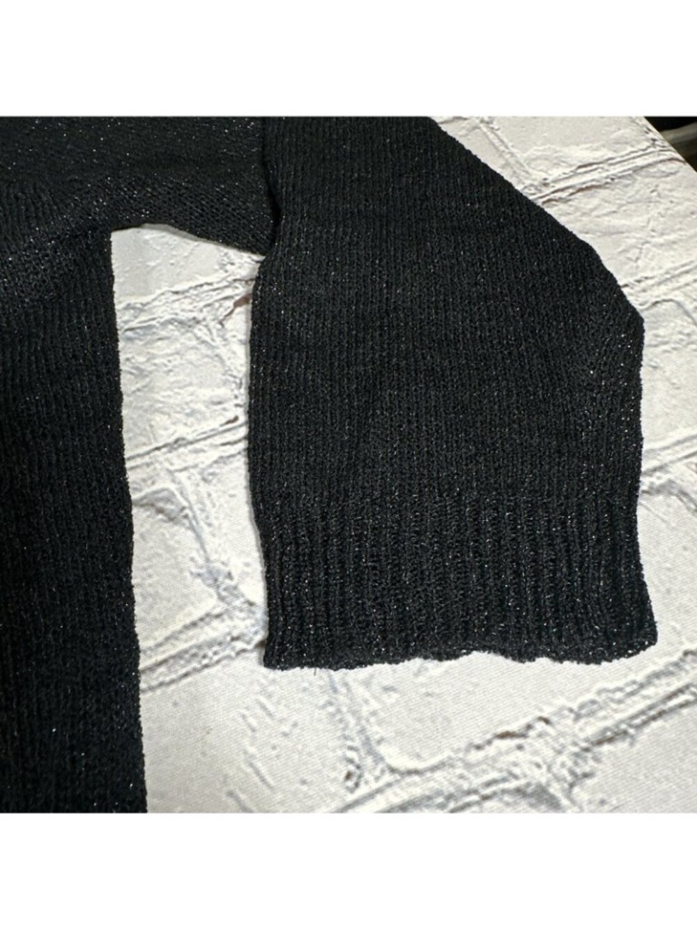 Black Sparkle Glitter Beaded Cardigan Joy Joy Brand Women’s Size Medium NEW - Picture 16 of 16